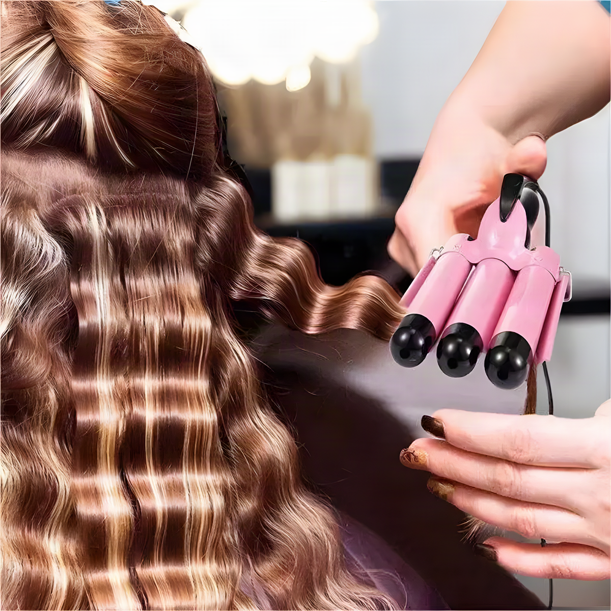 Triple-Barrel Hair Waver in 25 mm and 32 mm with EU or US Plug