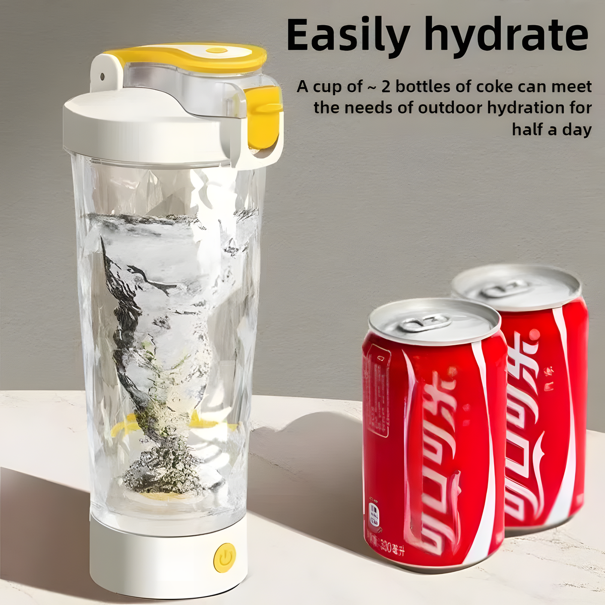Rechargeable Electric Protein Shaker Bottle with USB-C Charging