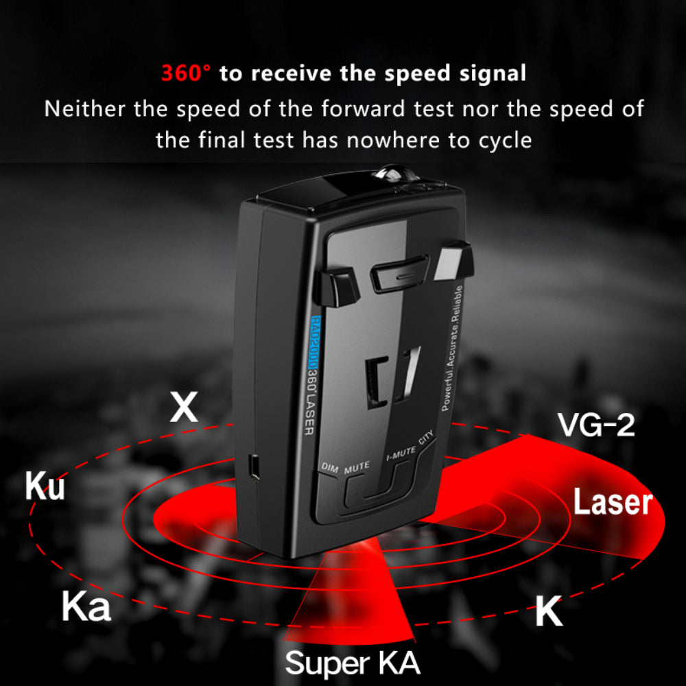 Car Radar Detector – Laser Speed Camera Alert | 250-2500m Range