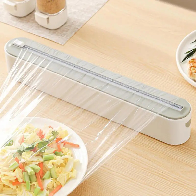 Magnetic Plastic Wrap & Foil Dispenser with Slide Cutter