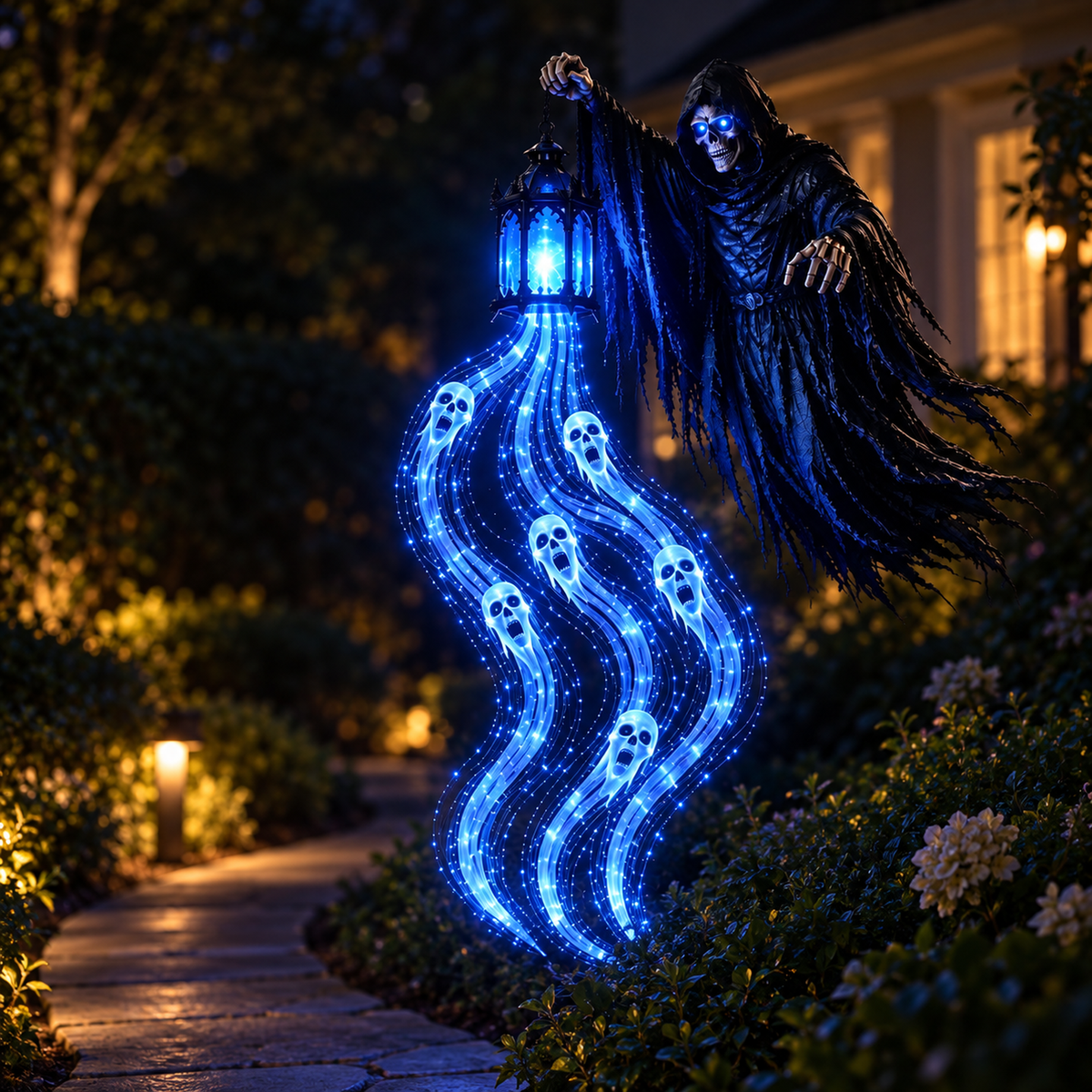 Light-Up Reaper Lantern for Halloween Hanging Decorations
