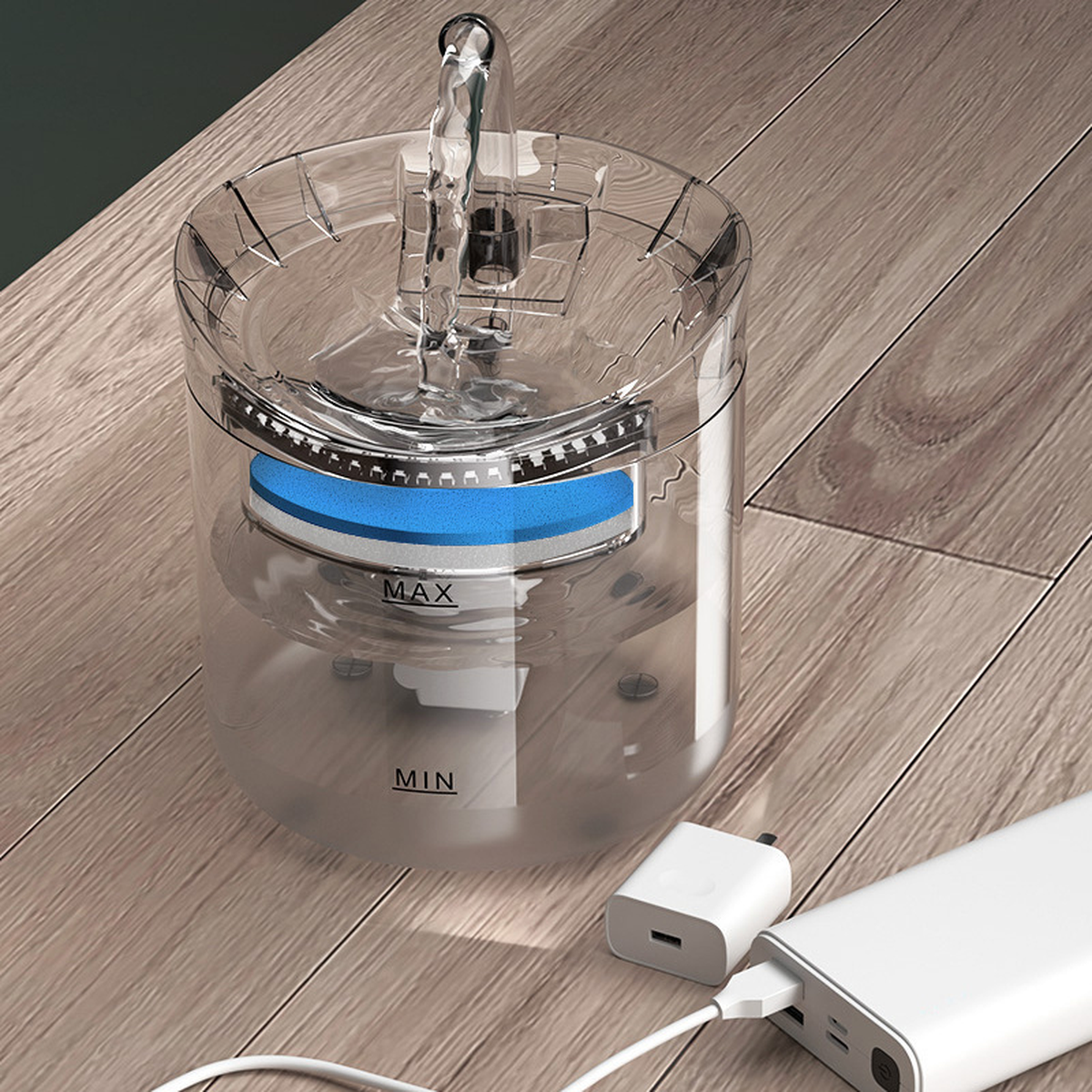 Transparent Pet Water Fountain with Filter and Quiet Pump