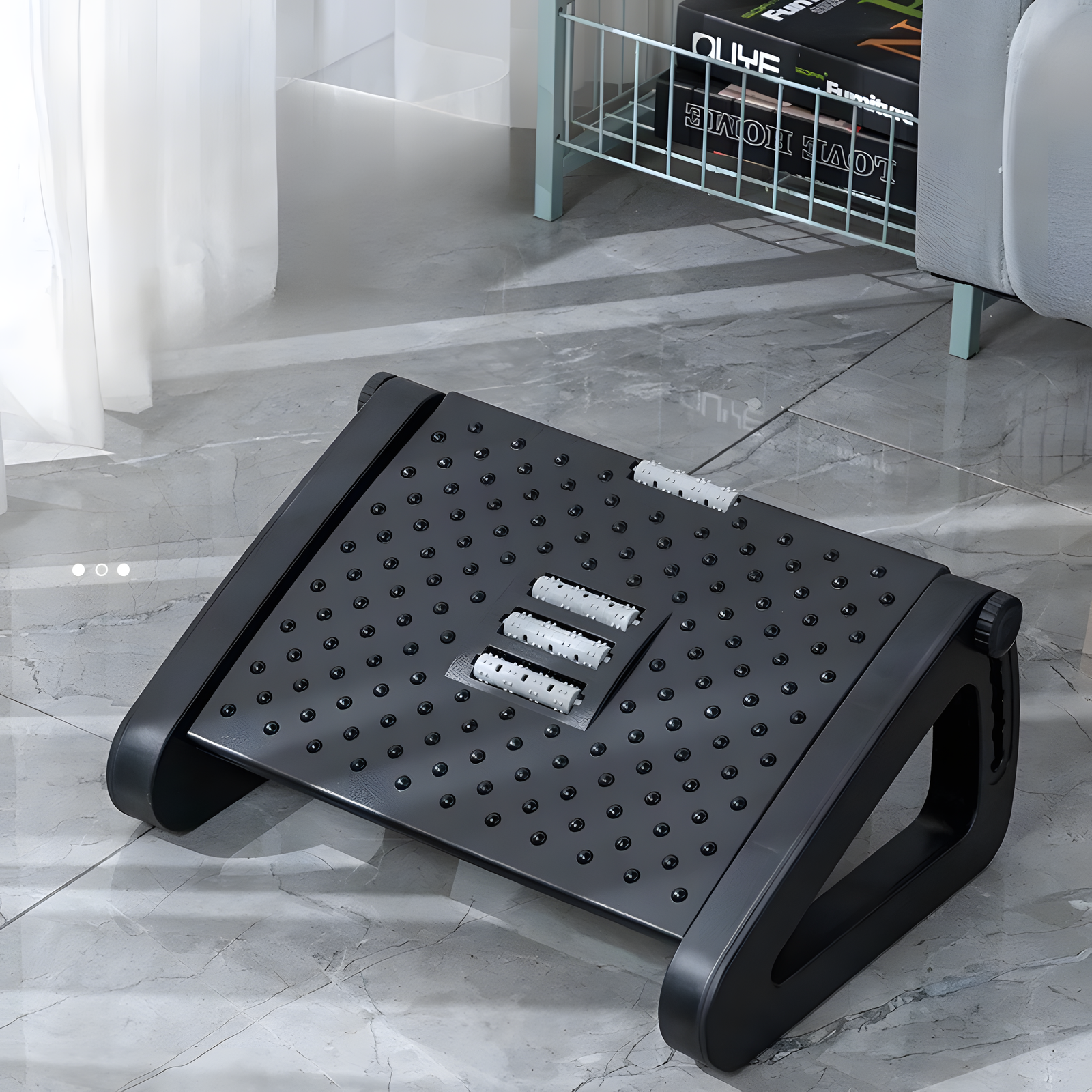 Adjustable Office Footrest 6-Level Under Desk Foot Rest