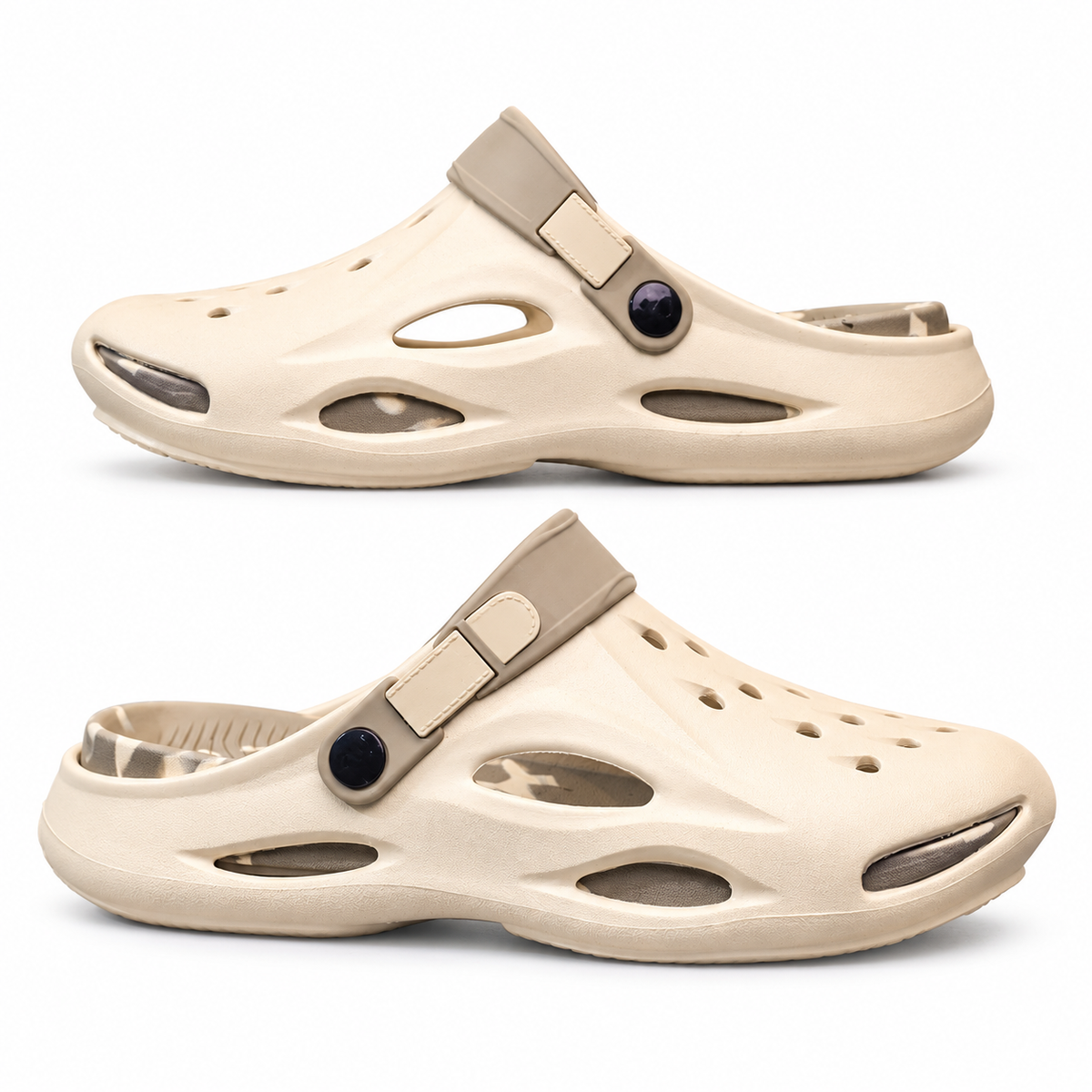 Ventilated EVA Clogs with Pivoting Heel Strap in Three Colors