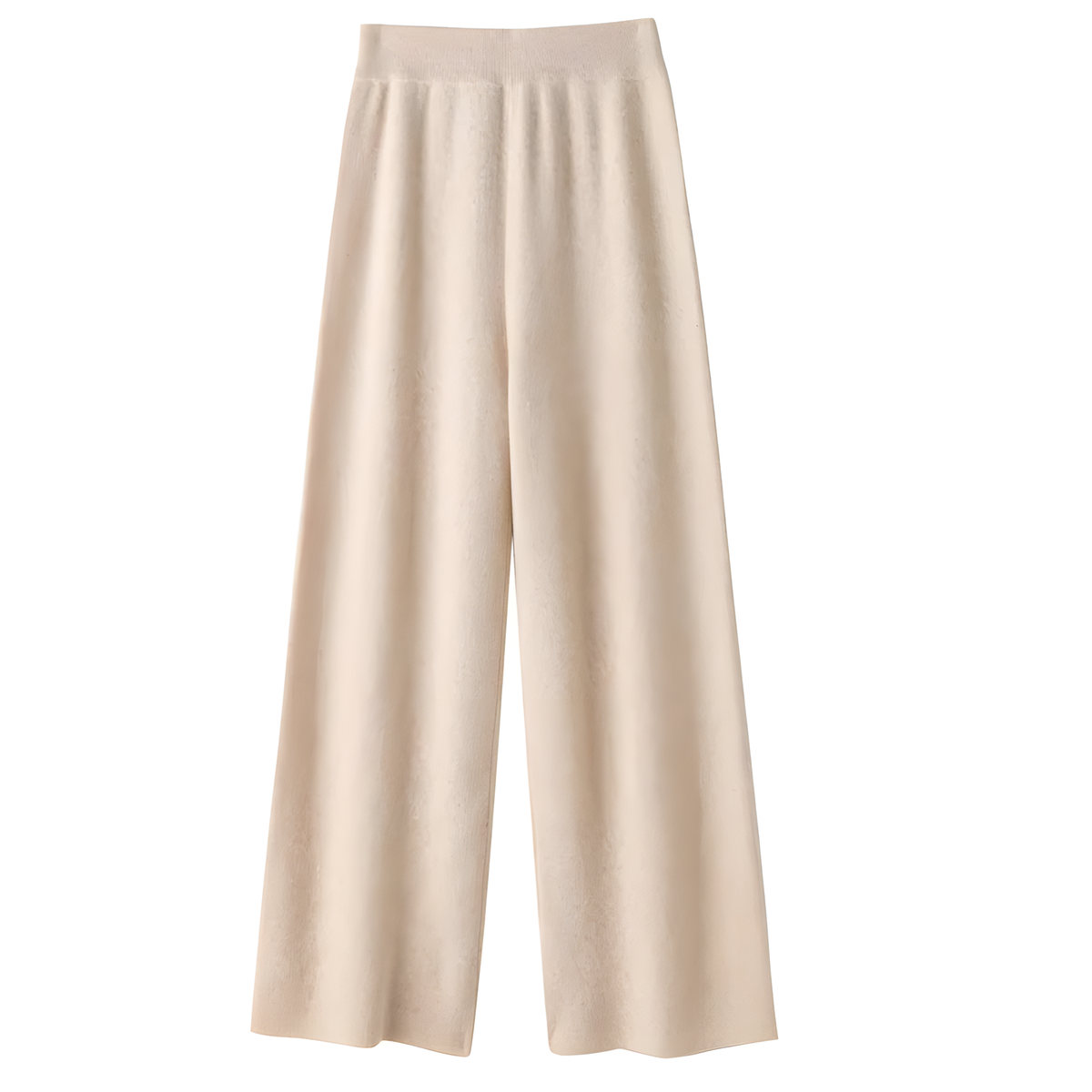Women's High-Waist Wide-Leg Pants in Wool Fabric with Extended Fit