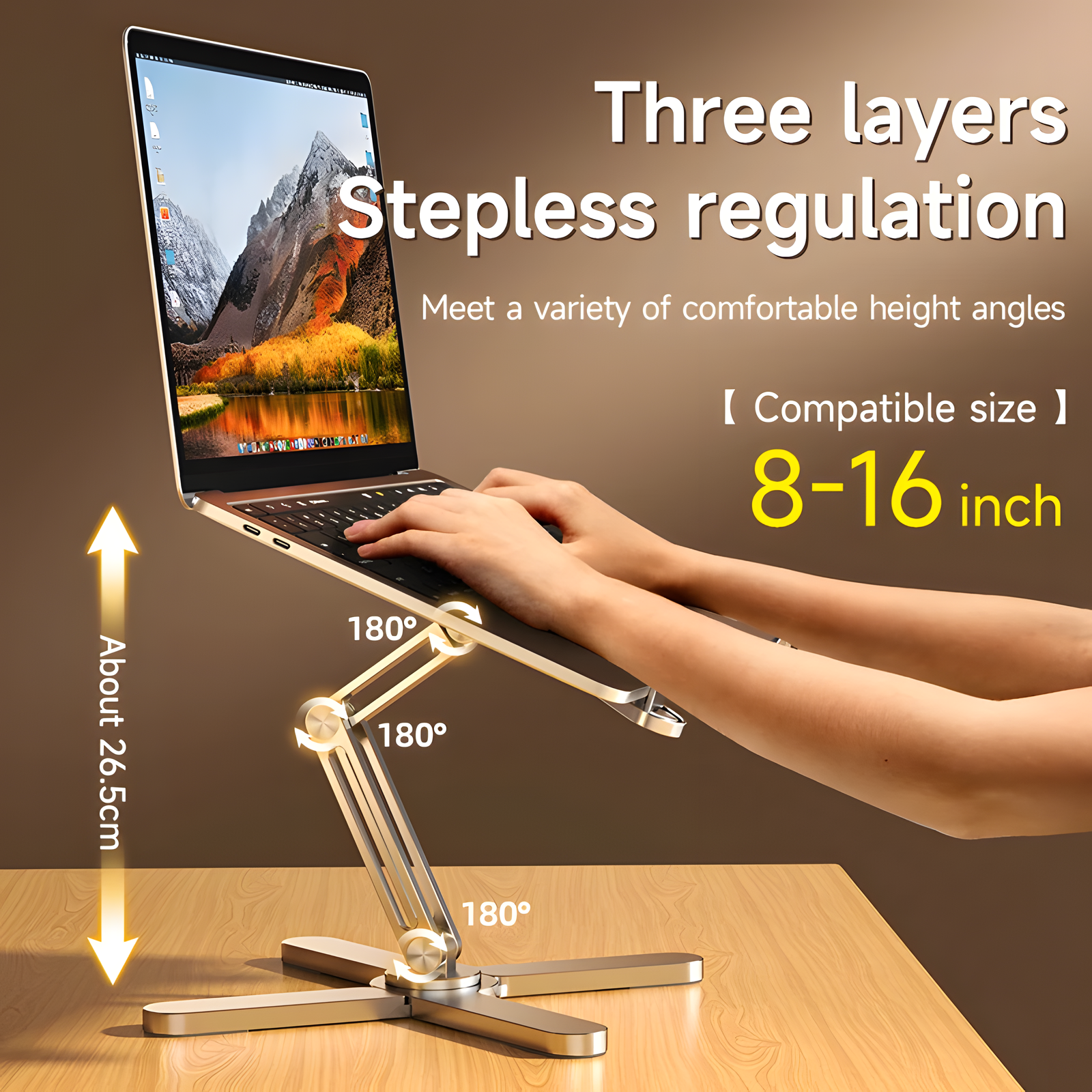 Rotating Adjustable Laptop Stand Aluminum 8-16 Inch Foldable