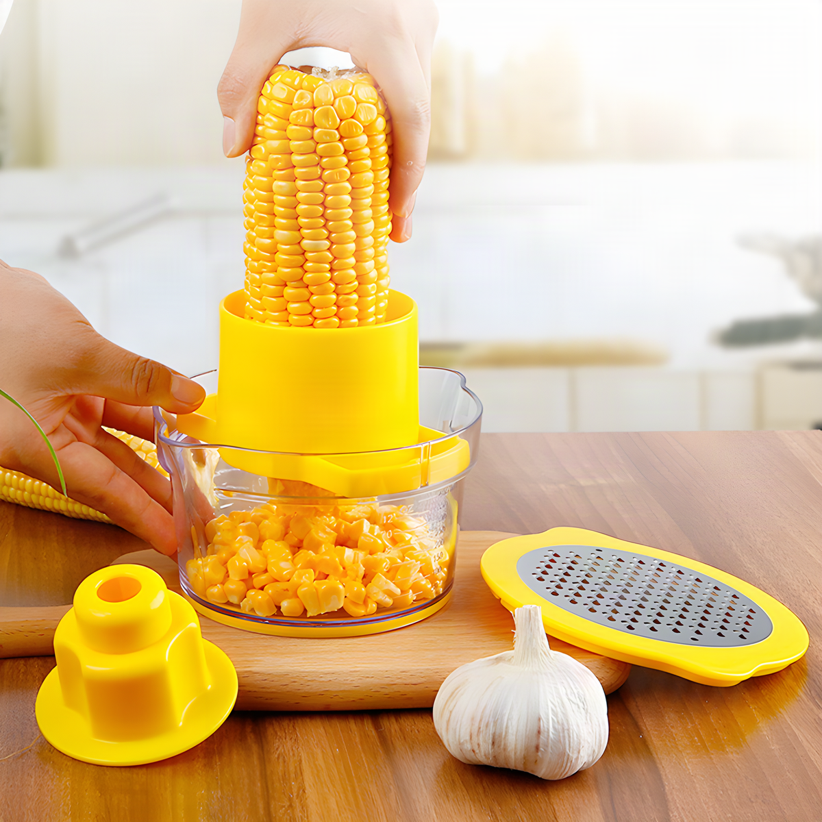Two-in-One Corn Stripper and Grater with 400 ml Collection Cup