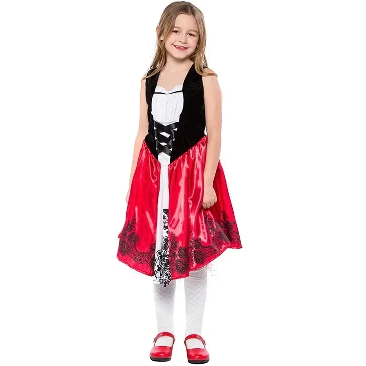 Little Red Riding Hood Costume for Kids with Hooded Cape Dress