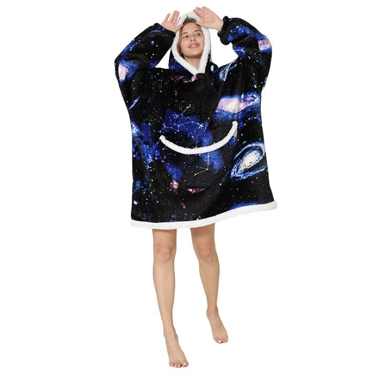Oversized Hooded Wearable Blanket with Front Pocket