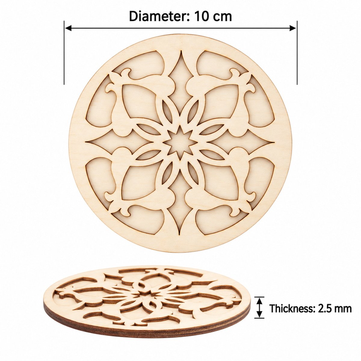 Wooden Coaster Painting Set, 12 Double-Layer Craft Blanks