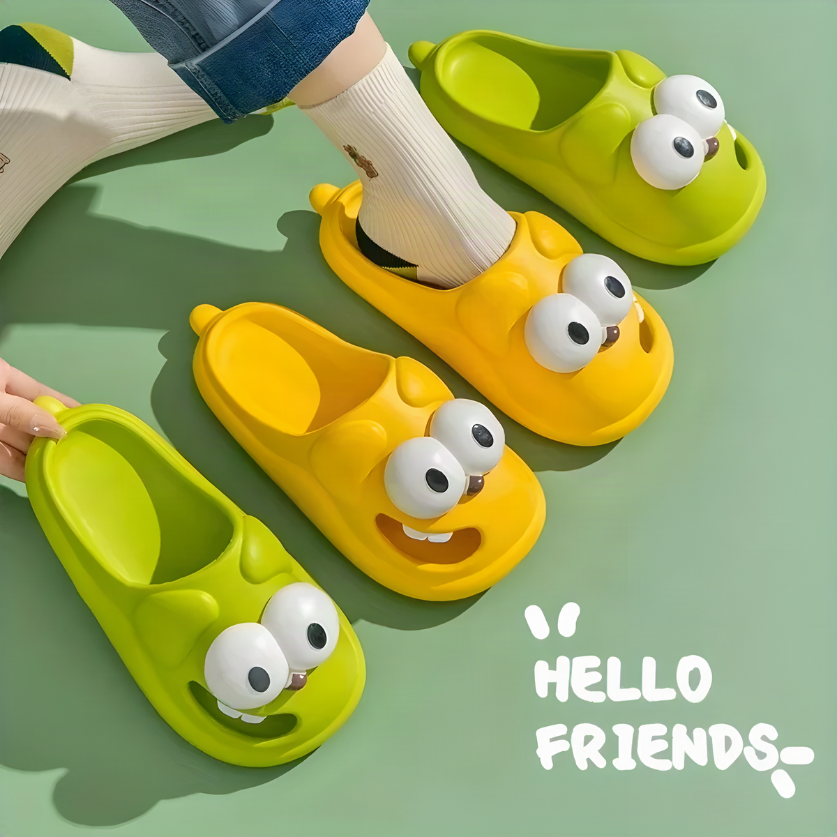 Dog Face Slides, Backless Indoor Slippers in Five Colors