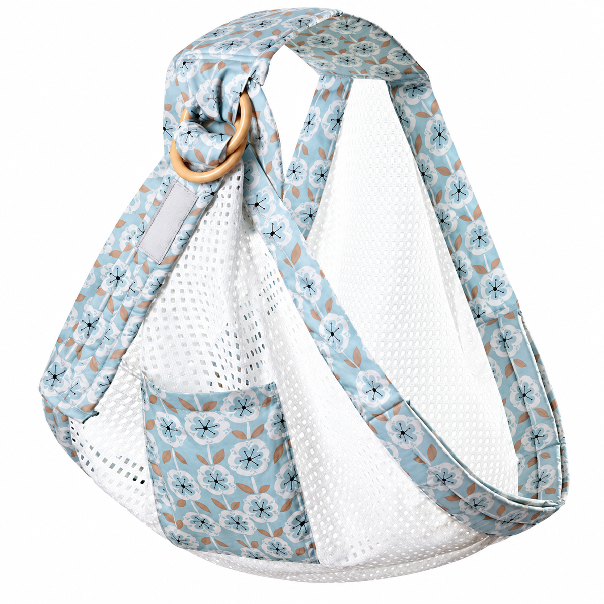 Mesh Ring Baby Sling with Broad Shoulder Section and Pocket