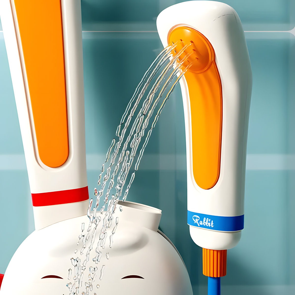 Rabbit Bath Water Toy with Dual Sprayers and Suction Mount
