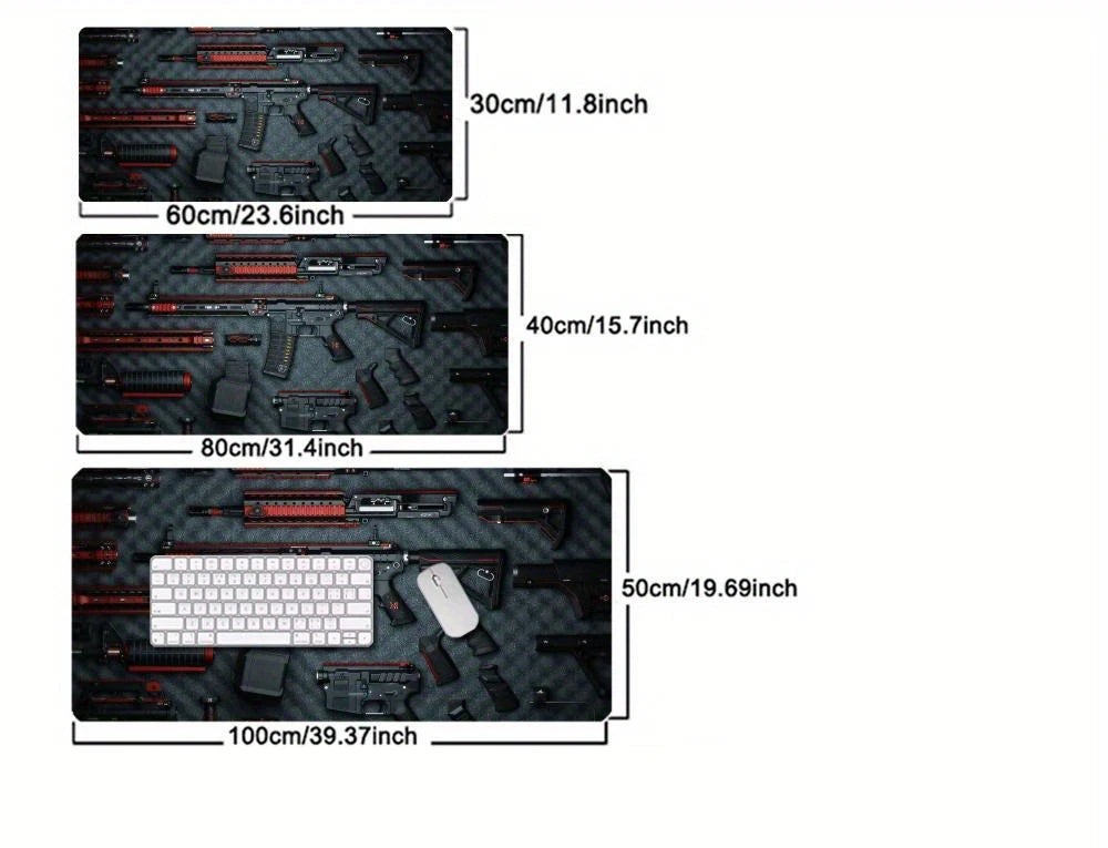 Tactical Gun Parts Print Extended Desk Mat – Multi-Size