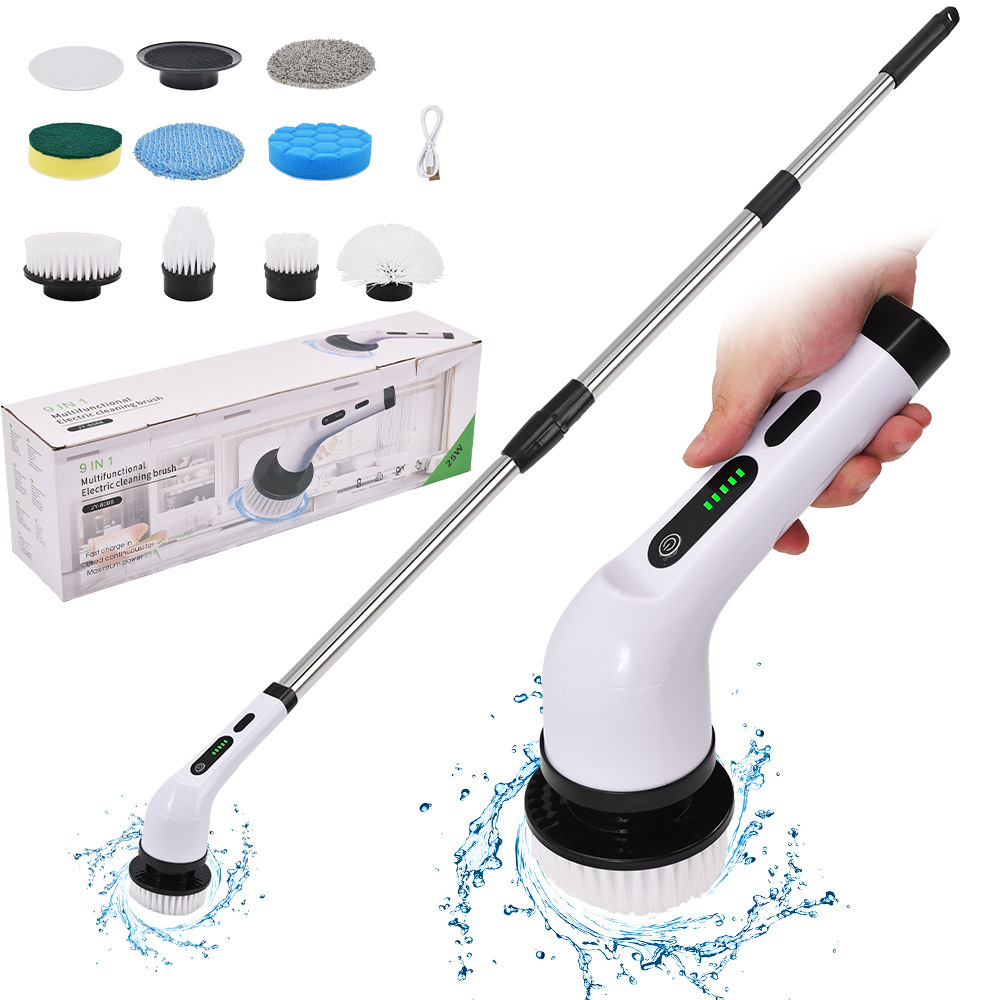Electric Cleaning Brush 9-in-1 Set Cordless Scrubber for Home