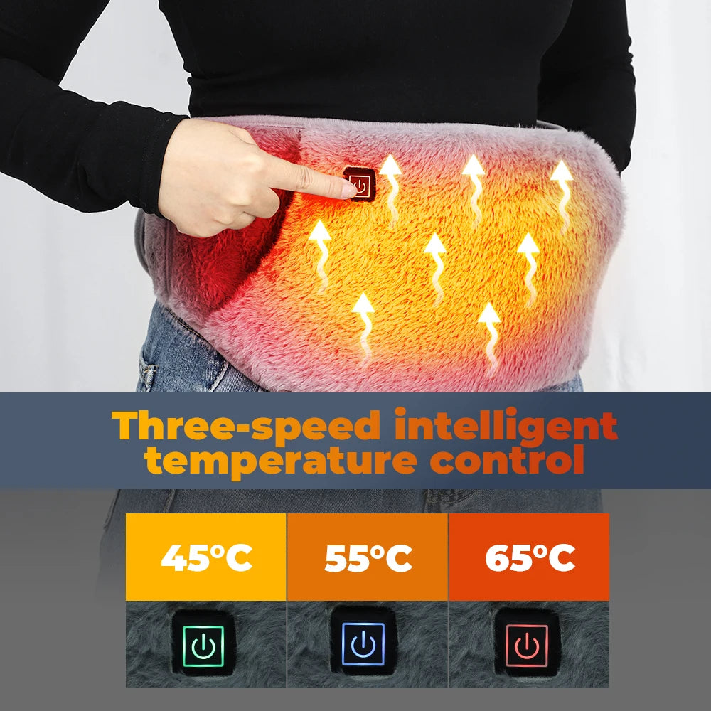 Electric Heating Waist Belt - USB Powered Pain Relief Wrap with Hand Warmers