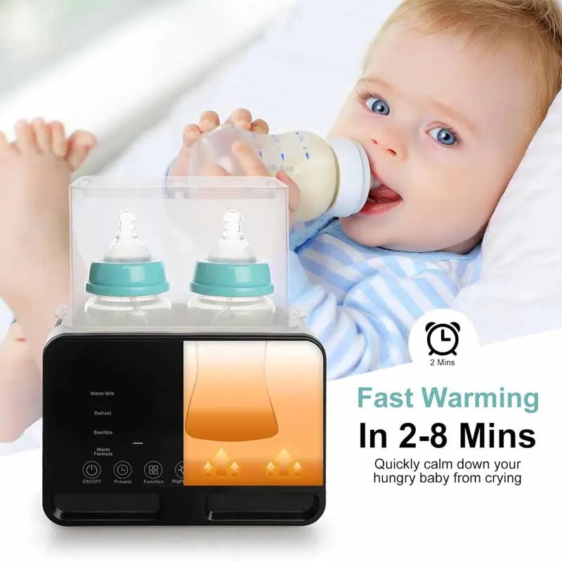Digital Dual Baby Bottle Warmer with Steam Function