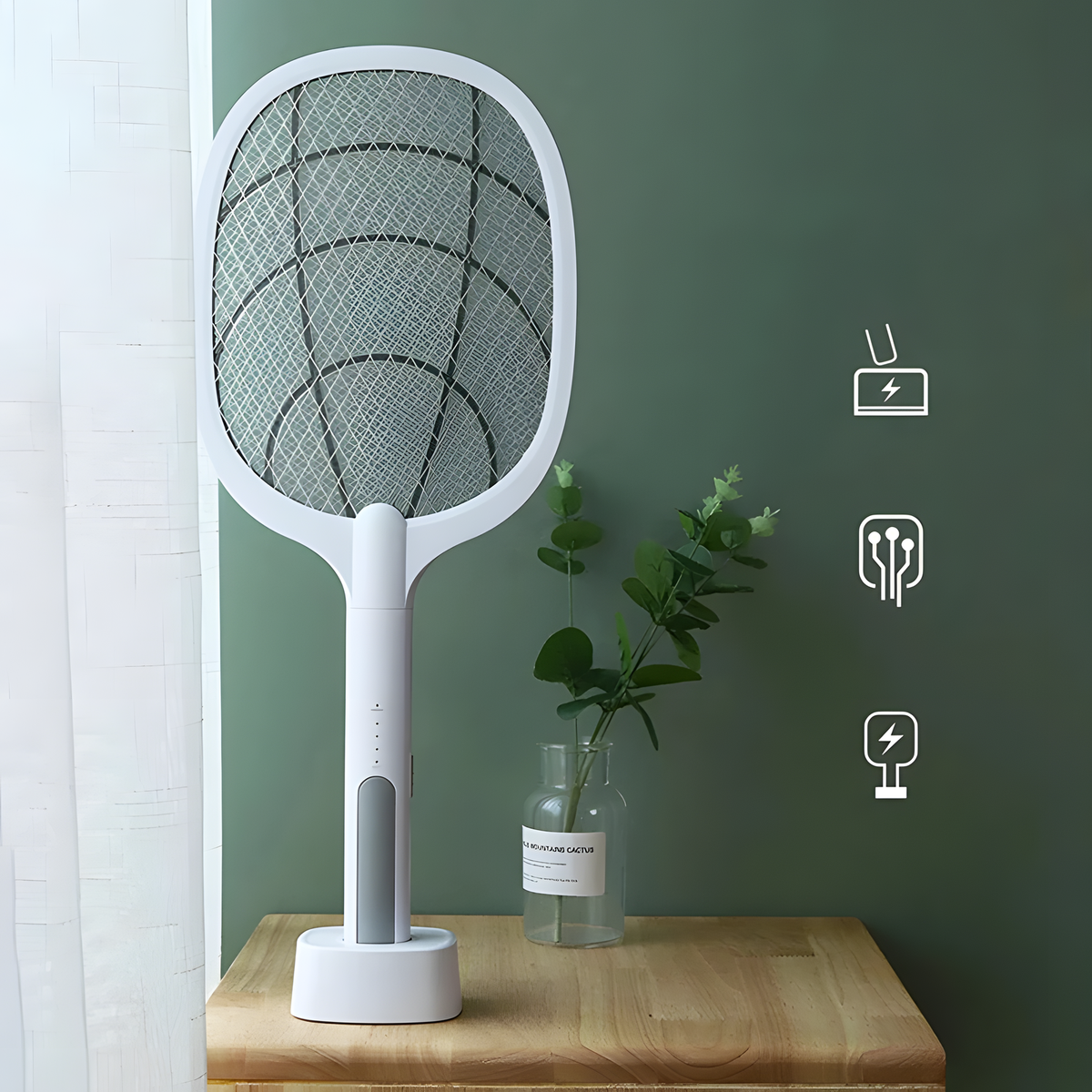 Rechargeable Electric Fly Swatter with Charging Base
