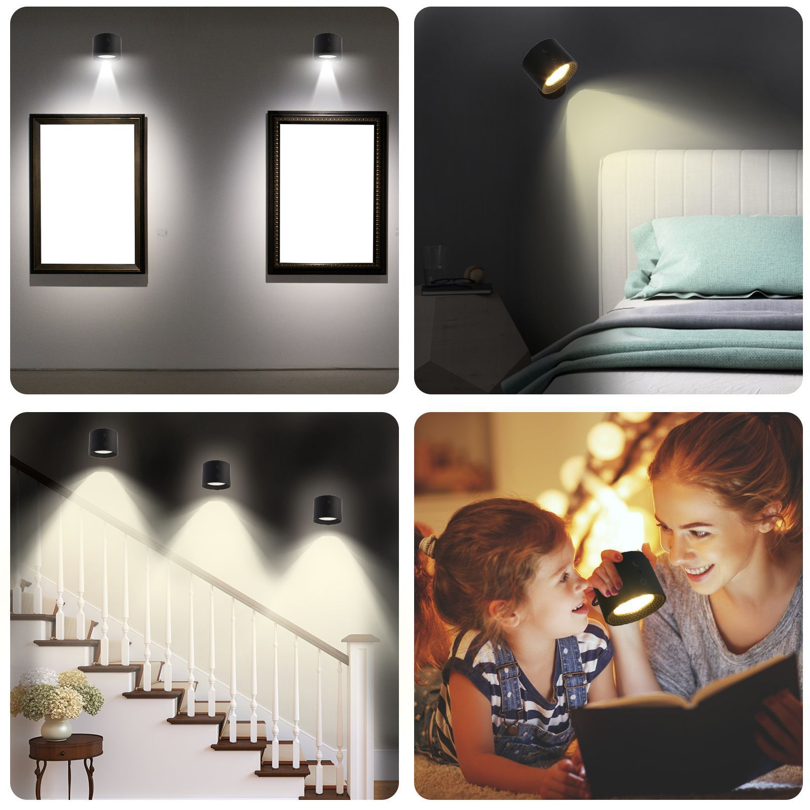 Rechargeable Magnetic Wall Lamp LED Dimmable Standard & RGB