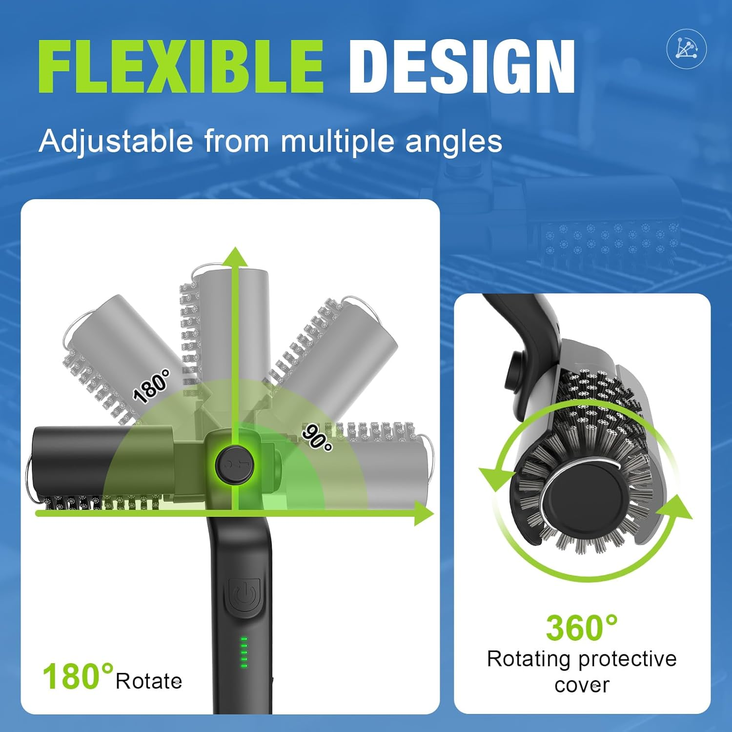 Rechargeable Electric Grill Cleaning Brush Stainless Steel BBQ