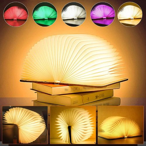 Folding Wooden Book Lamp USB Touch Dimmable LED Night Light