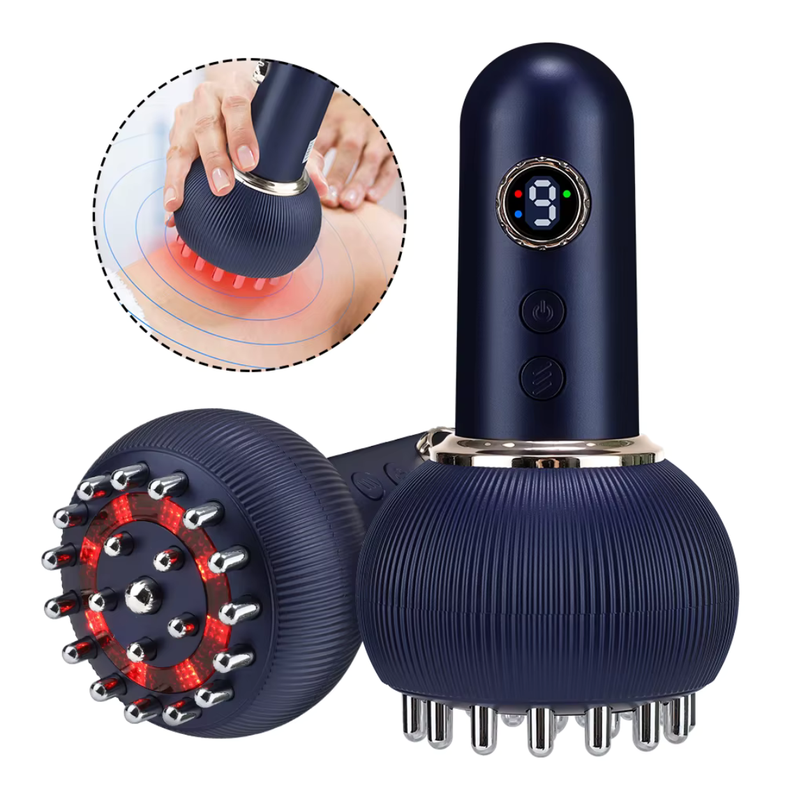 4-in-1 Electric Gua Sha Cupping Massager - Hot Compress & Microcurrent Body Relief - TradixPro