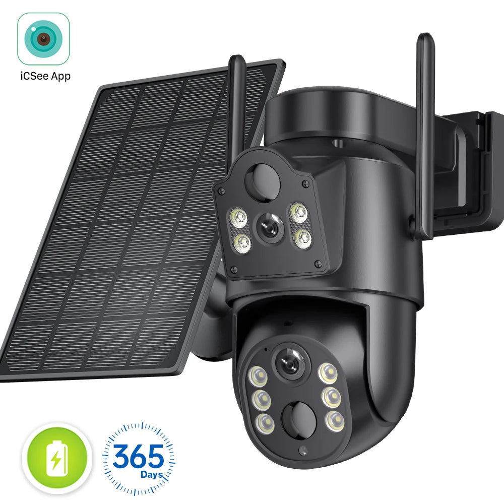 4K Solar Powered Security Camera - Dual Lens WiFi Outdoor Surveillance - TradixPro