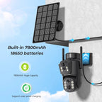 4K Solar Powered Security Camera - Dual Lens WiFi Outdoor Surveillance - TradixPro