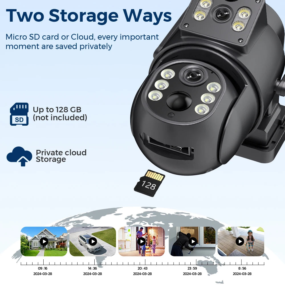 4K Solar Powered Security Camera - Dual Lens WiFi Outdoor Surveillance - TradixPro