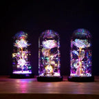 Enchanted Galaxy Rose - LED Light Flower with Wooden Base