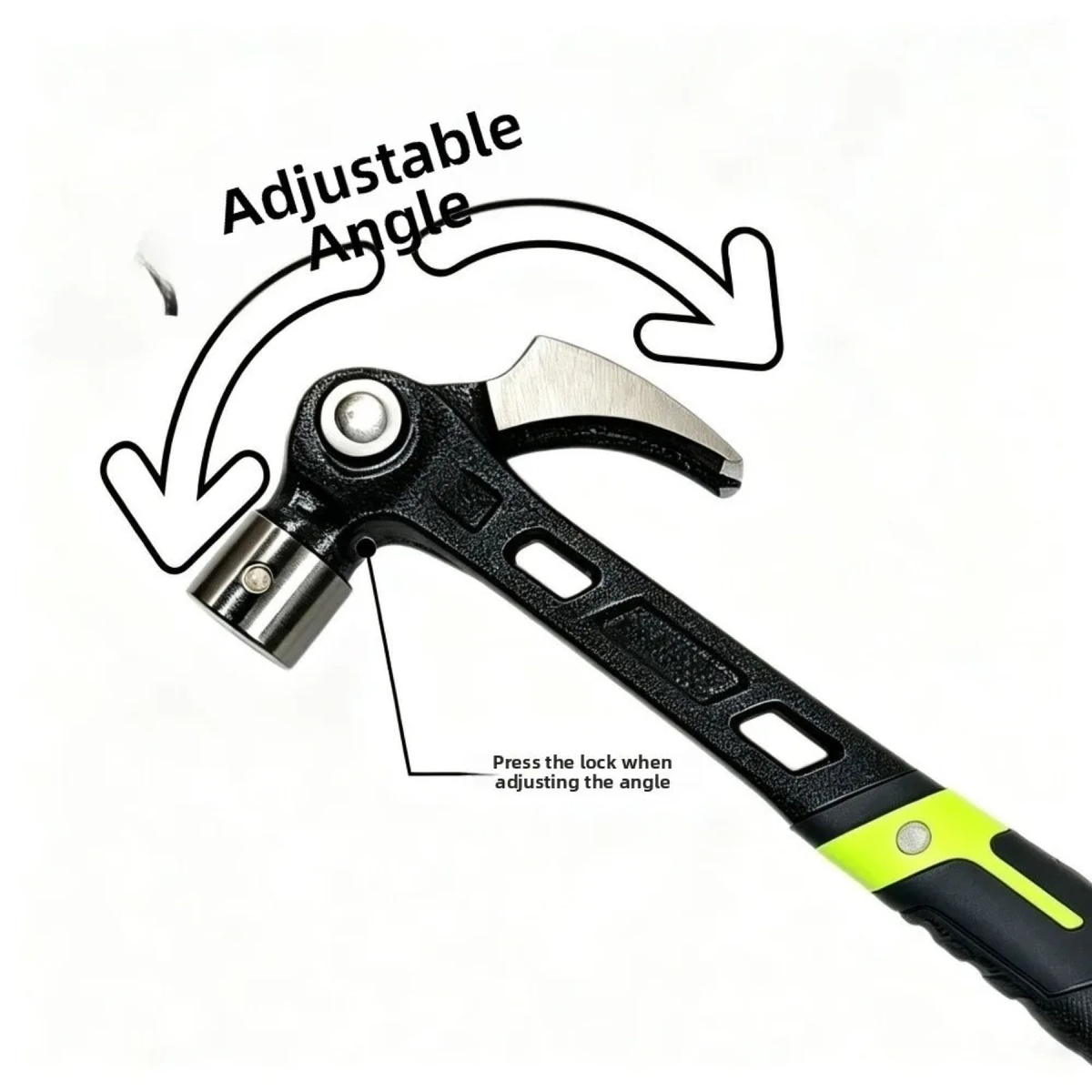 4-Position Magnetic Claw Hammer with Adjustable Pivot Head