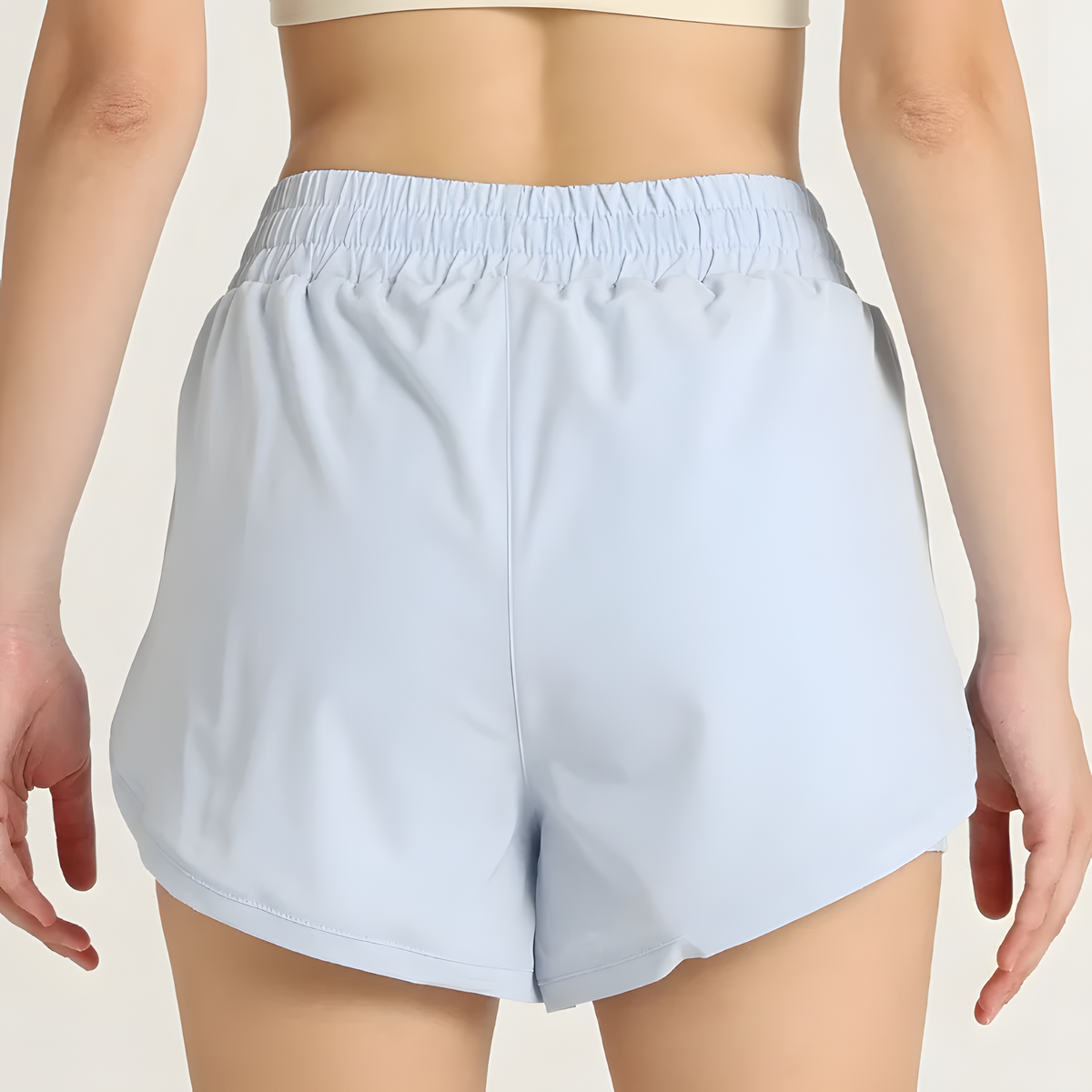 Women's High-Waist 2-in-1 Workout Shorts with Inner Pocket