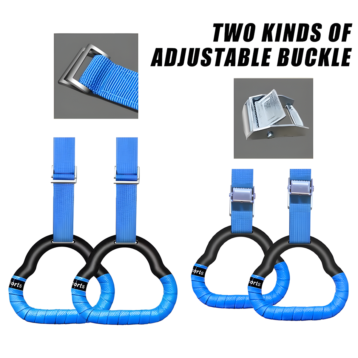 Adjustable Pull-Up Rings for Kids, Wrapped Triangle Grips