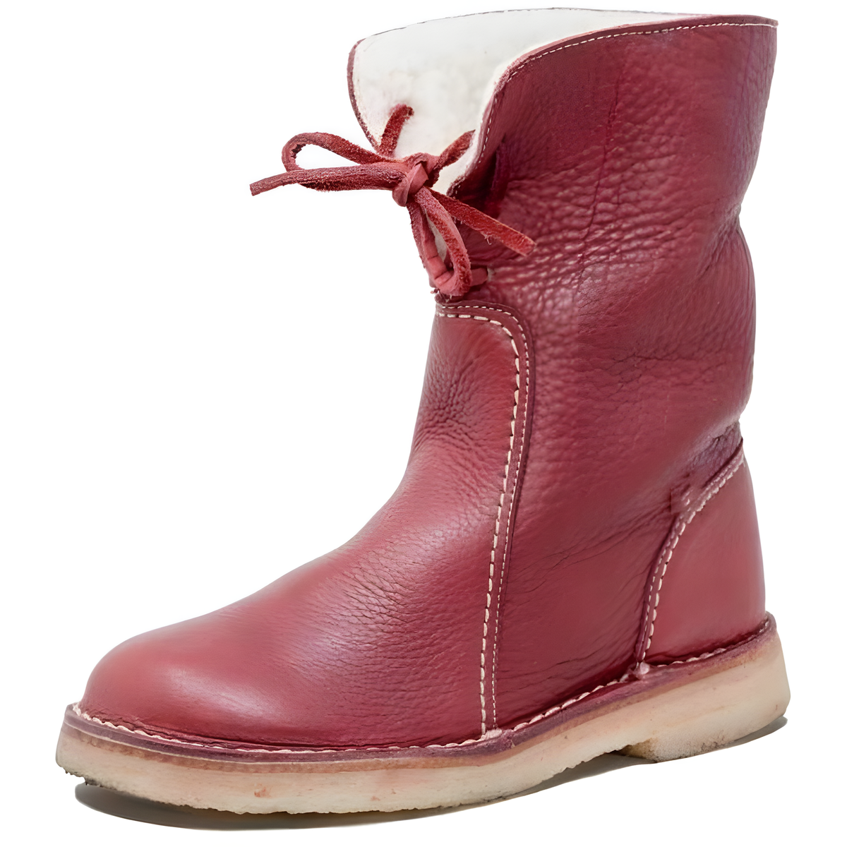 Women's Lace-Up Casual Boots with Low Heel and Rounded Toe