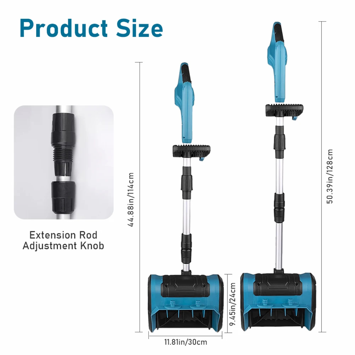 Cordless Electric Snow Shovel with Adjustable Shaft, Tool Only