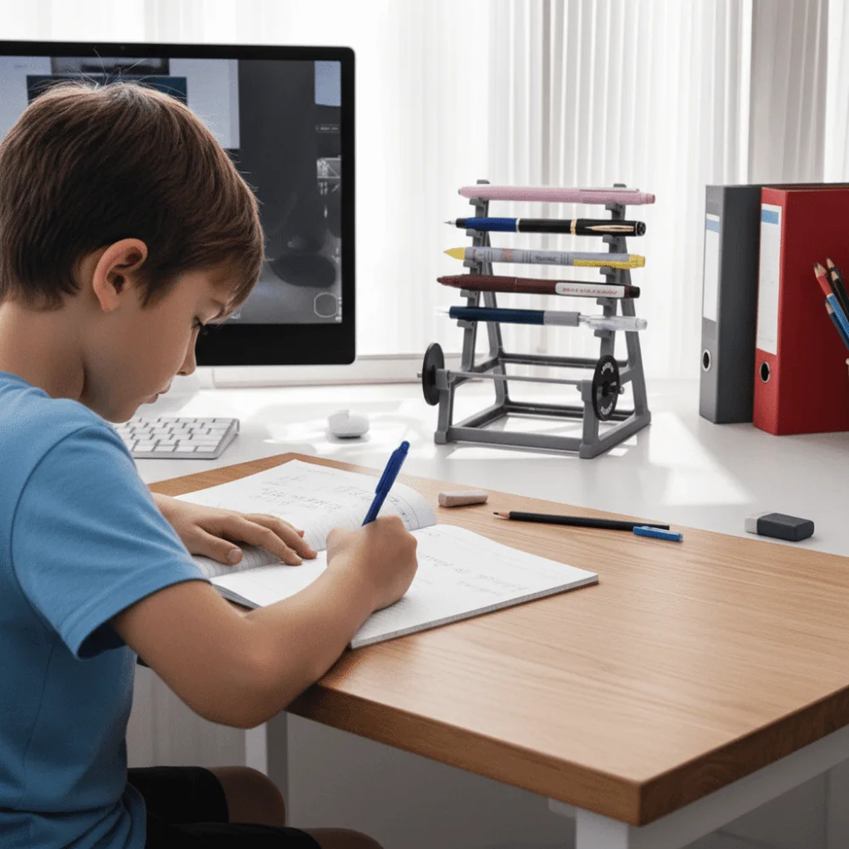 Mini Barbell Rack Pen Holder for Gym-Inspired Desk Organization