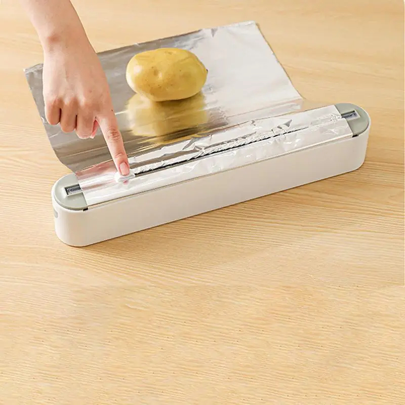 Magnetic Plastic Wrap & Foil Dispenser with Slide Cutter