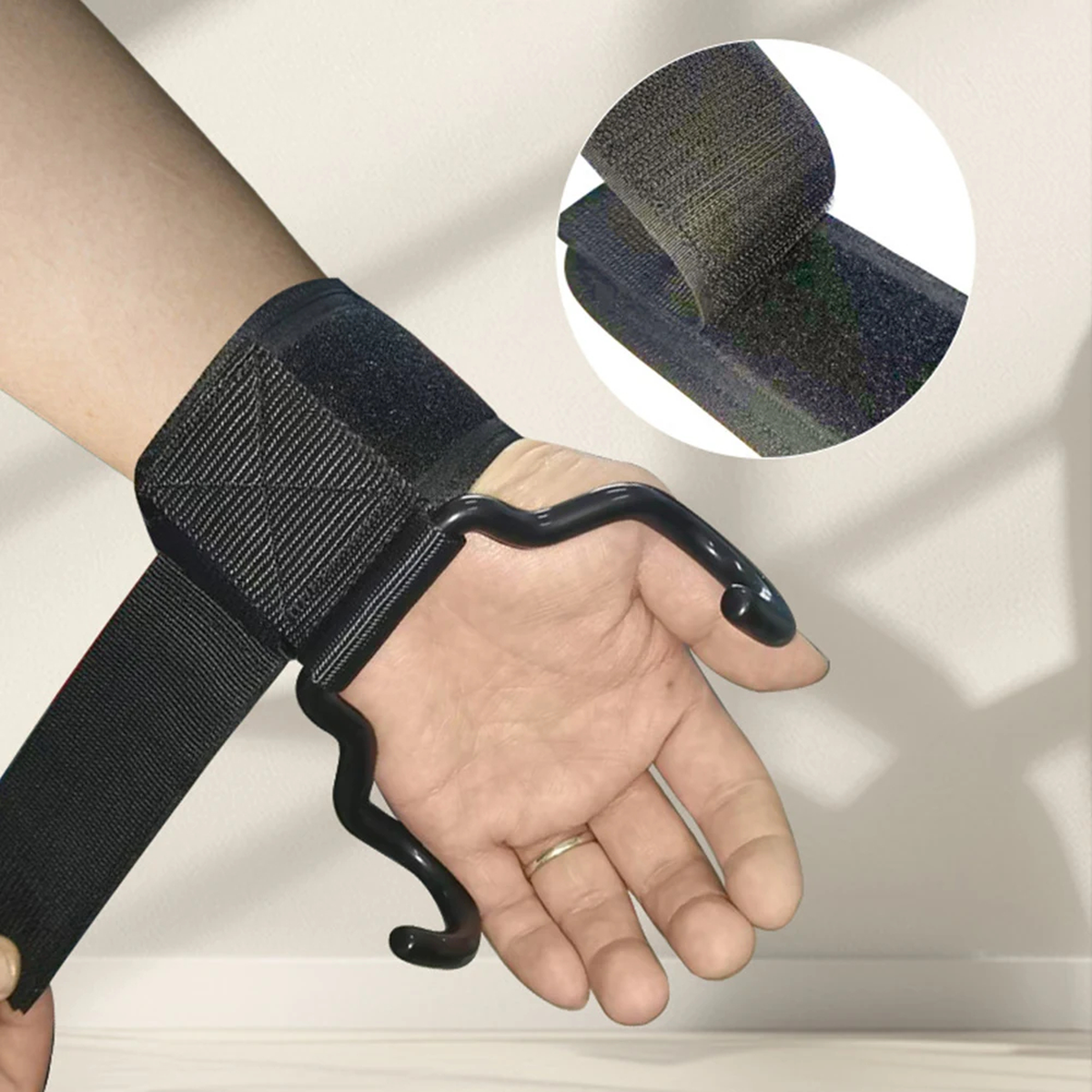 Weightlifting Grip Hooks with Adjustable Padded Wrist Straps