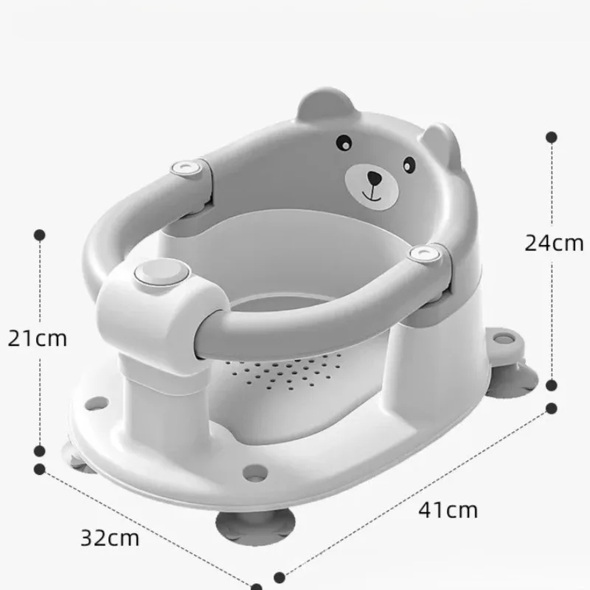 Foldable Baby Bath Support Seat with Suction-Style Feet
