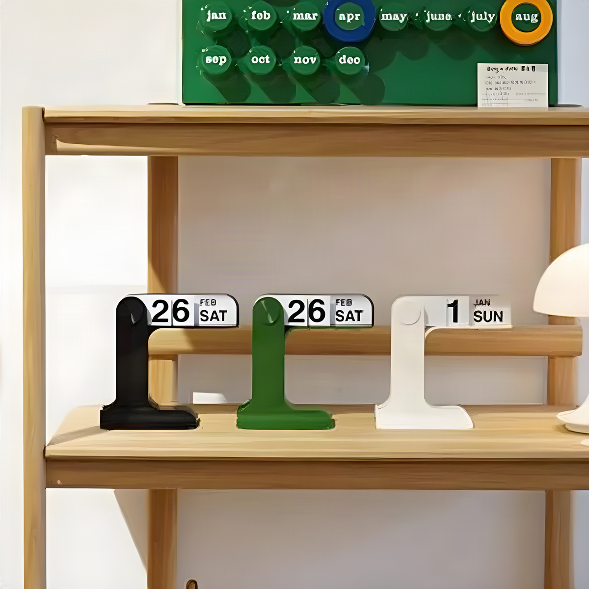 Manual Flip Desk Calendar with Month and Weekday Display