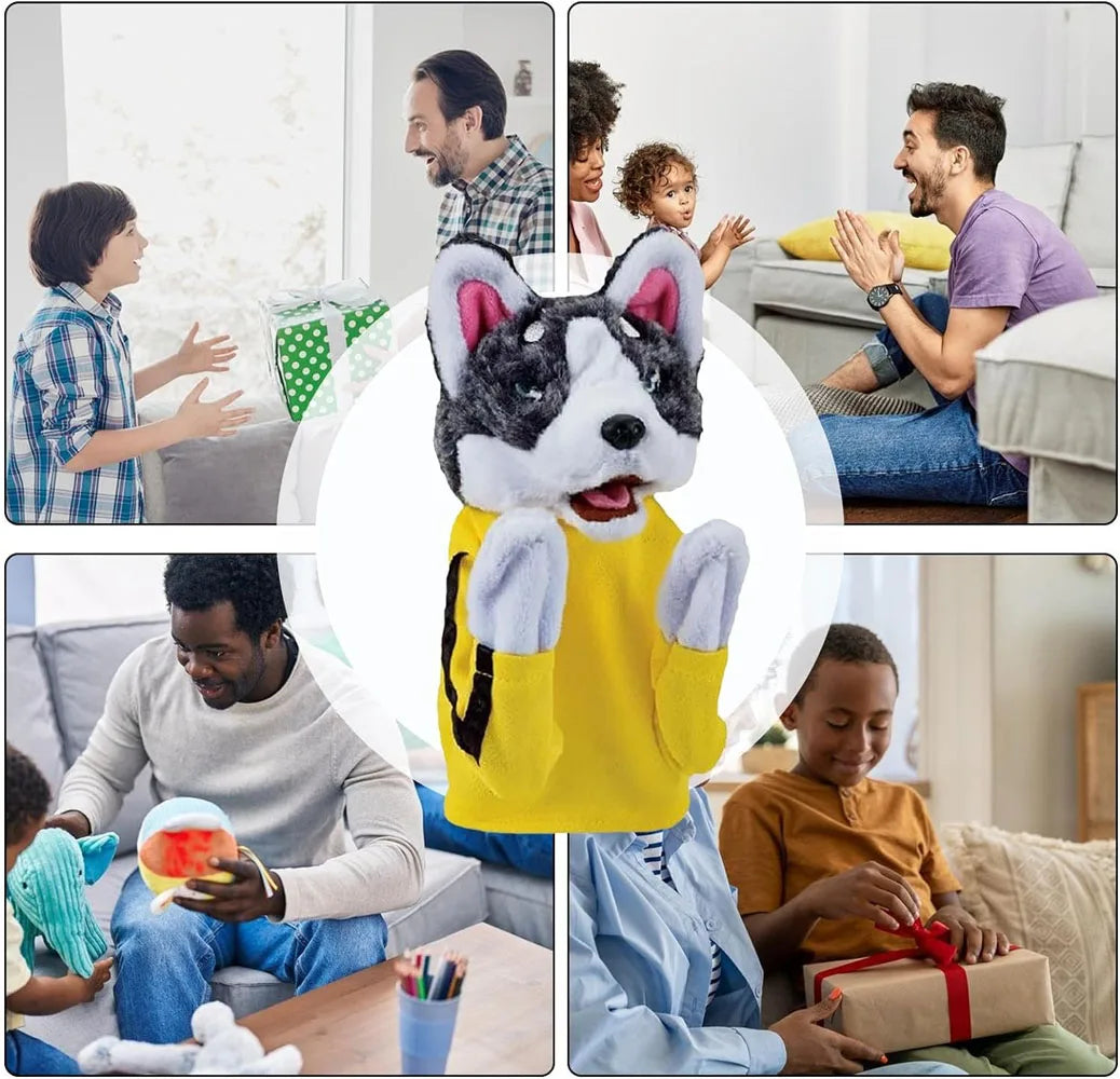 Boxing Husky Hand Puppet with Sound Effects & Punching Action