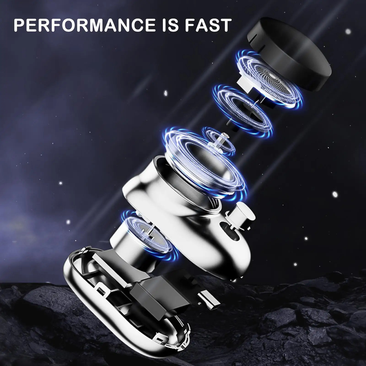 Compact Rechargeable Electric Shaver with Washable Foil Head