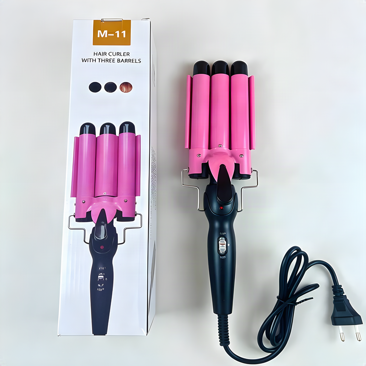 Triple-Barrel Hair Waver in 25 mm and 32 mm with EU or US Plug