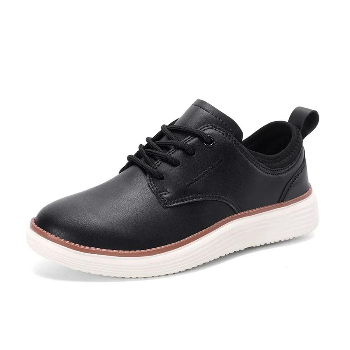 Men's Lace-Up Court Sneakers with Bright Contrast Sole