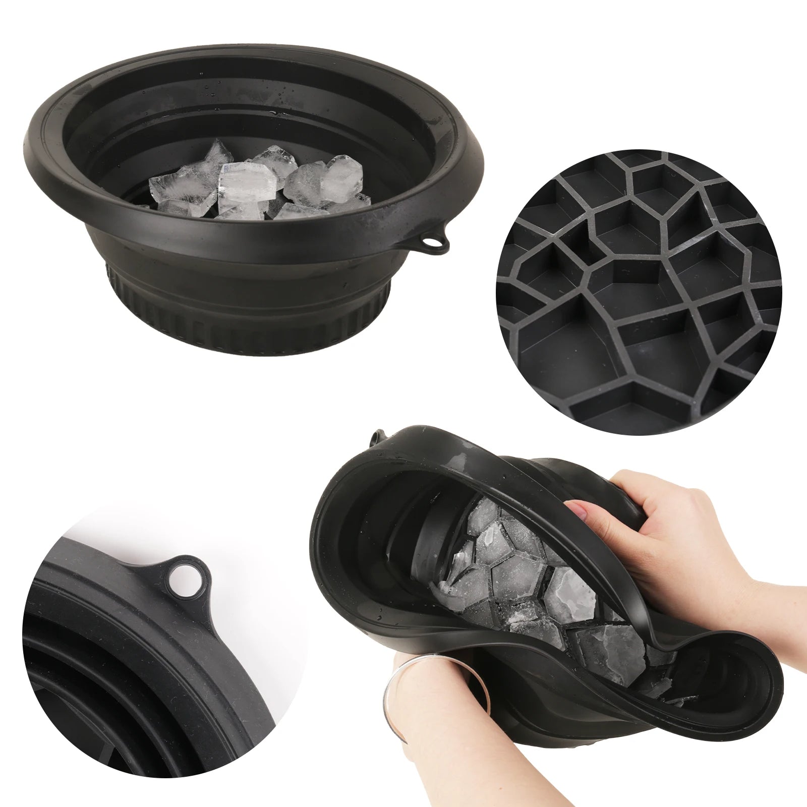 Facial Ice Bath Bowl - Collapsible Silicone Face Ice Therapy | Built-In Ice Tray