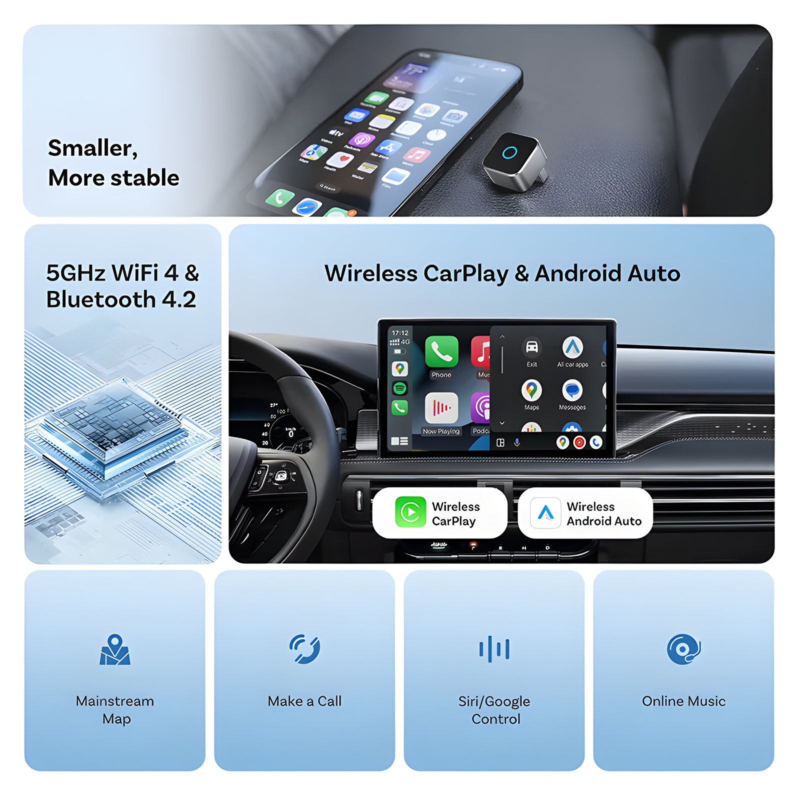 Wireless Car Adapter CP88-M – Wired to Wireless Converter