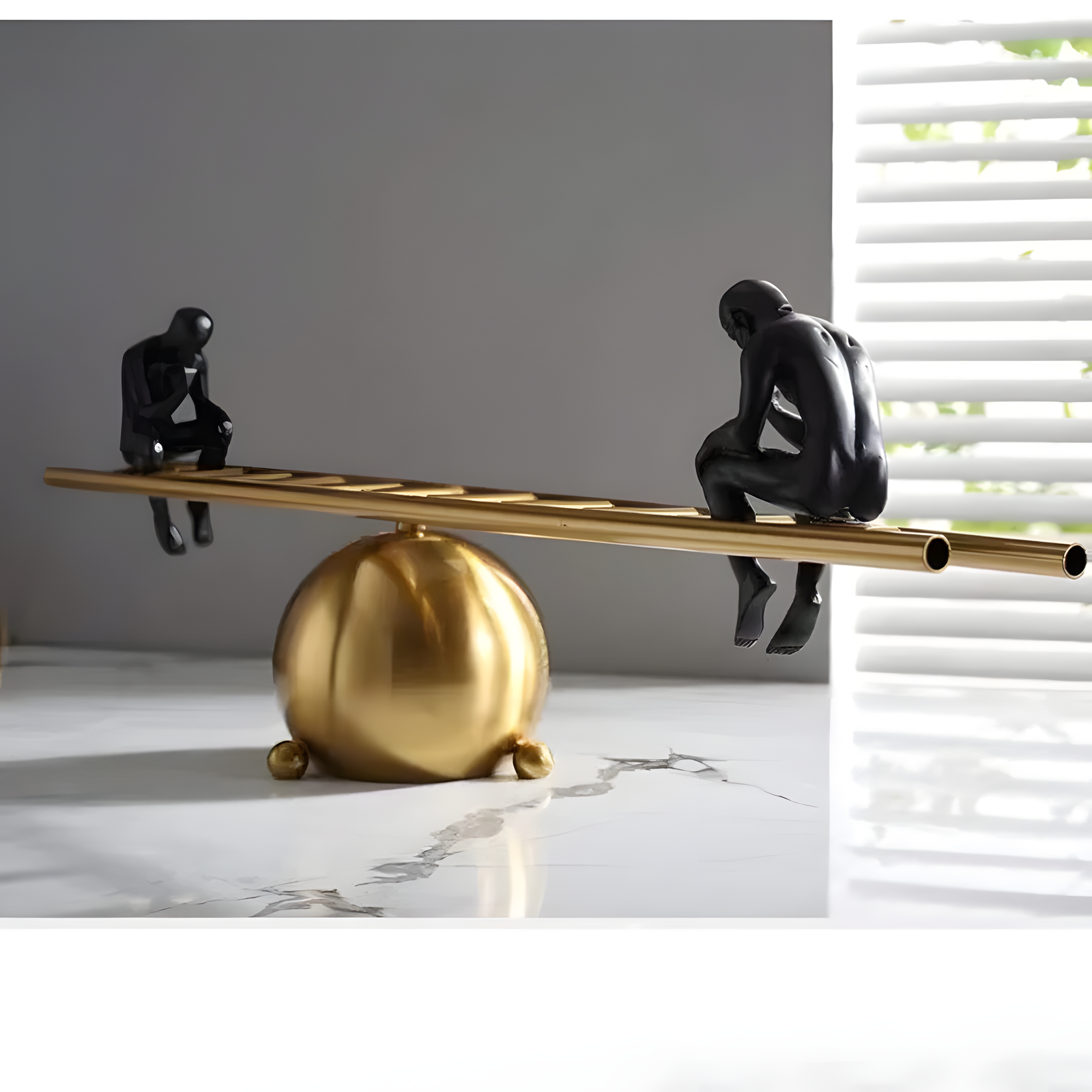Minimalist Balance Figurine Ladder Sculpture Desk Decor