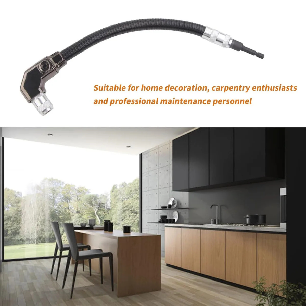 12-Inch Flexible Right-Angle Drill Attachment with Handle