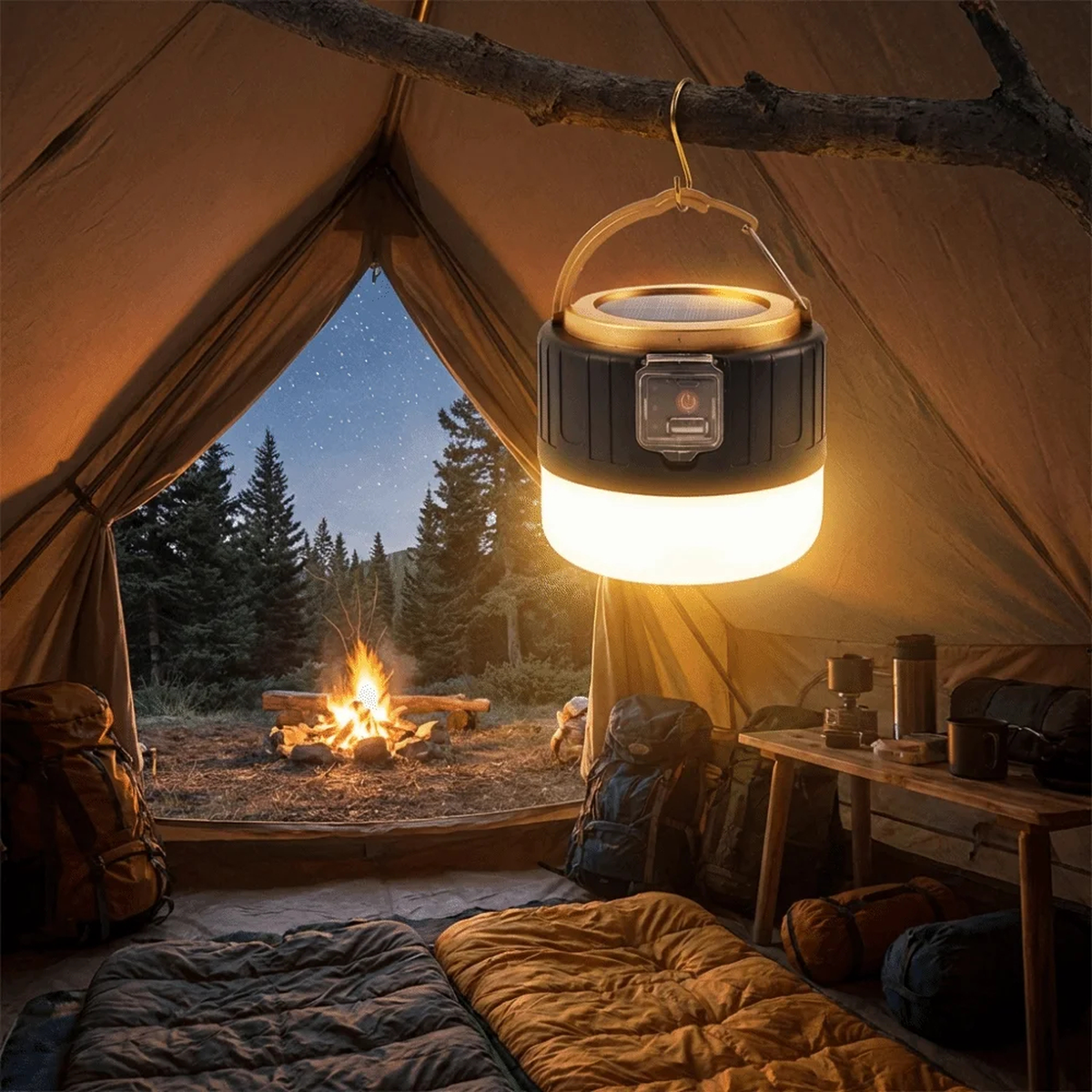 Solar Camping Lantern with Carry Handle and Remote Option
