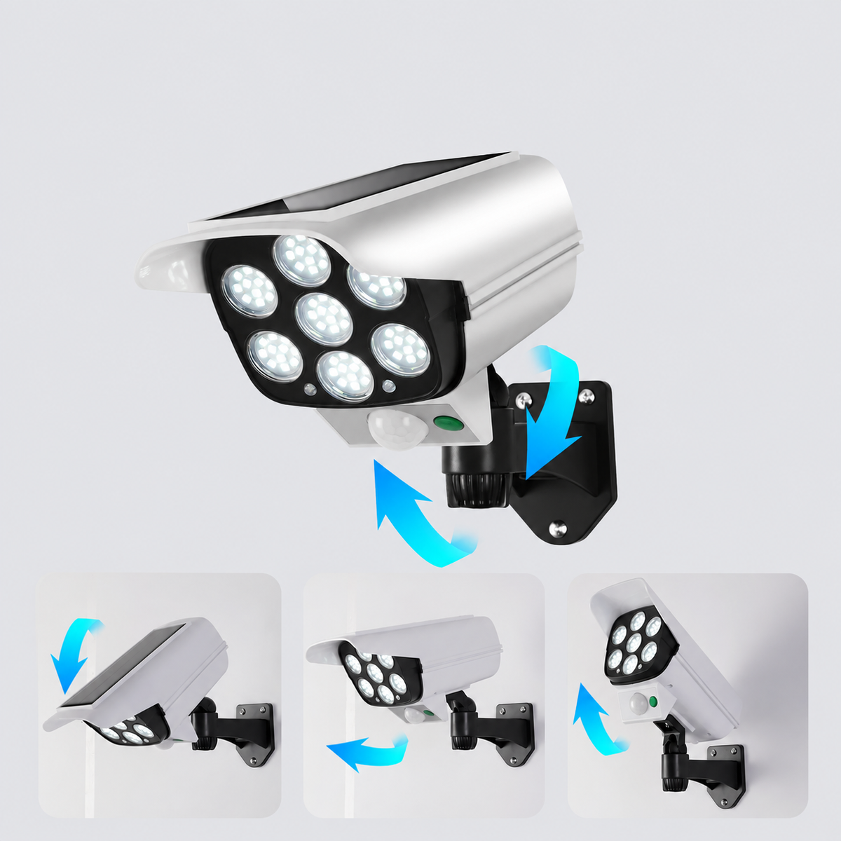 Solar Motion Sensor Light with Remote and Dummy Camera Housing